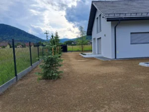 wyrownany teren front trawnik z siewu bielsko biala